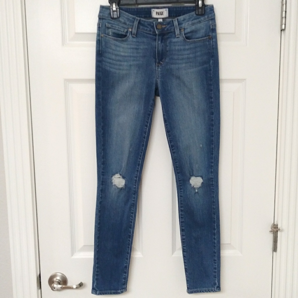 Paige Verdugo Ankle Distressed Jeans High Waisted